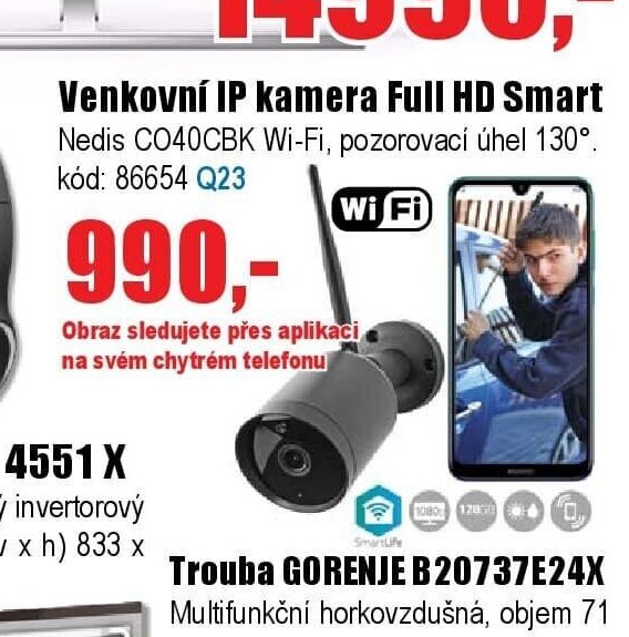 Venkovní IP kamera Full HD Smart Nedis CO40CBK