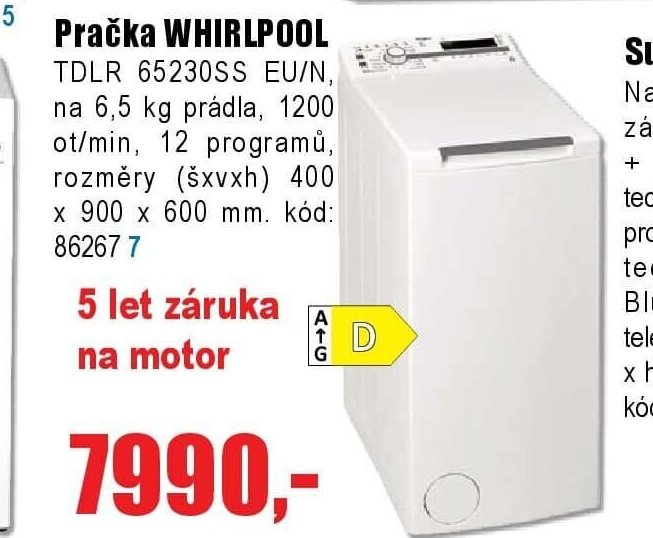 Pračka WHIRLPOOL TDLR 65230SS EU/N