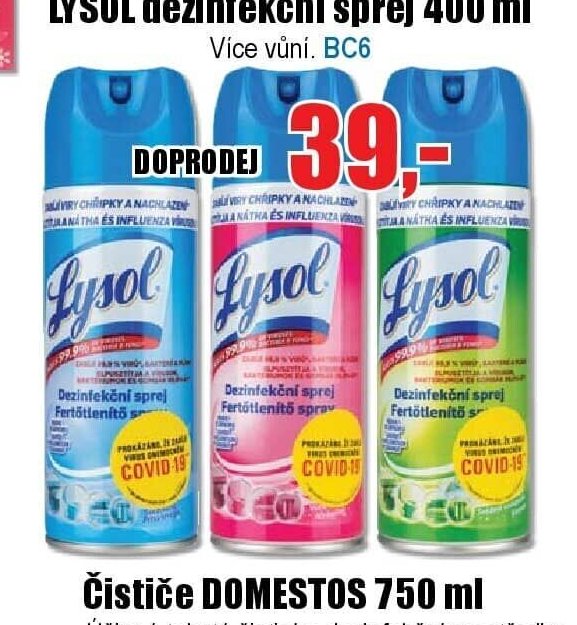 LYSOL dezinfekční sprej 400 ml