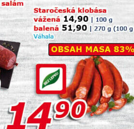 Staročeská klobása Váhala