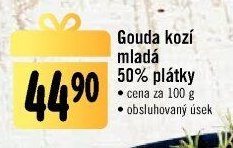 Gouda kozí mladá 50% plátky