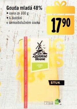 Sýr Gouda mladá 48% De Zaanse Hoeve