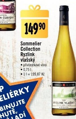 Víno Ryzlink vlašský Sommelier Collection Vinařství Gotberg - přívlastkové