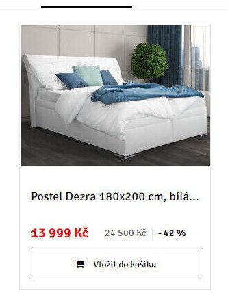 Postel Dezra 180x200 cm, bílá... - ASKO akcniletaky.com