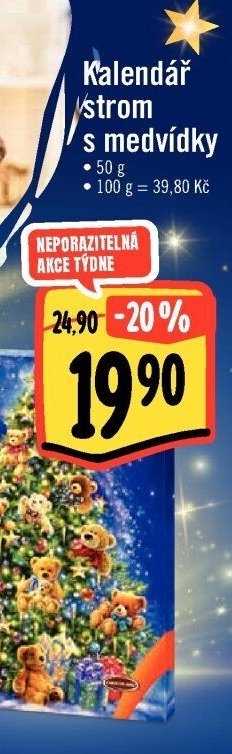 Kalendář strom s medvídky