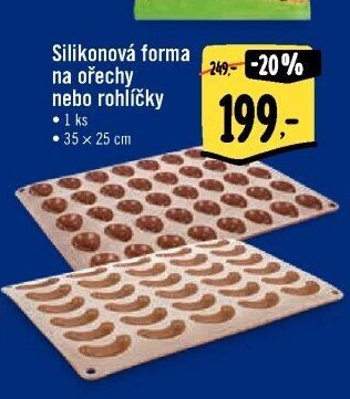 Silikonová forma na ořechy nebo rohlíčky