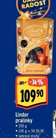 Bonboniéra Pralinky Lindor Lindt