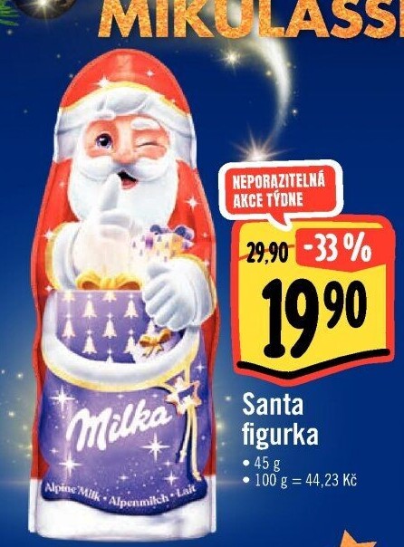 Čokoládový Santa Milka