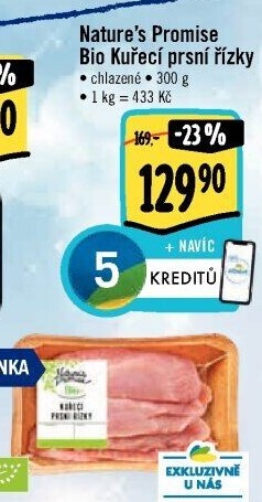 Kuřecí prsní řízky bio Nature'