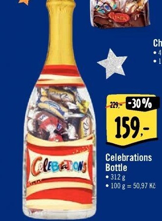 Láhev s bonbóny Celebrations Mars