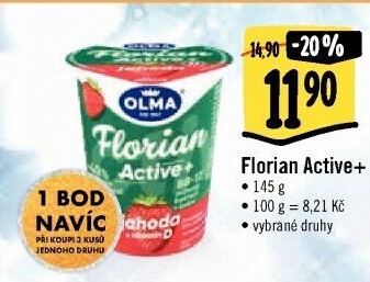 Ochucený jogurt Florian Active+ Olma
