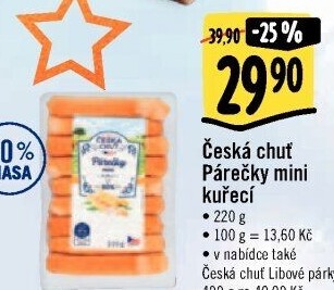 Párečky kuřecí mini Česká chuť