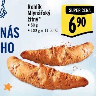 Rohlík Mlynářský žitný Albert