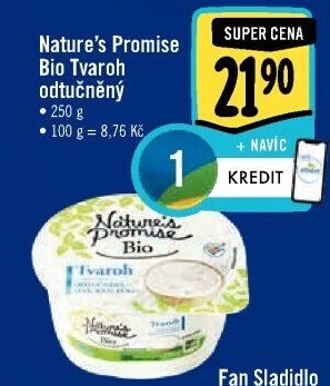 Tvaroh odtučněný bio Nature'