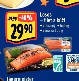 Losos - filet s kůží