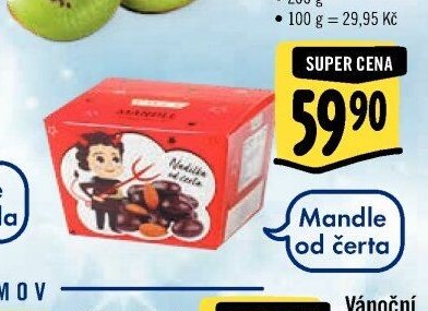 Mandle v hořké čokoládě 200 g