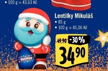 Čokoládový Mikuláš s lentilkami Orion