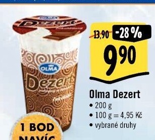 Dezert pudink se šlehačkou Olma