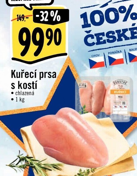 Kuřecí prsa s kostí Albert