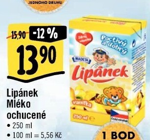 Nápoj mléko ochucené Lipánek