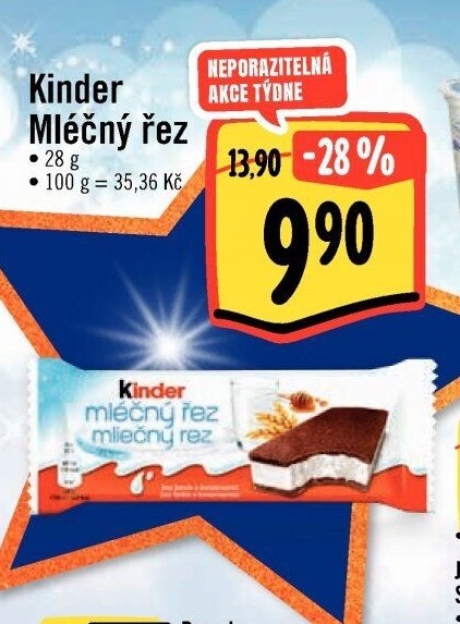 Kinder Mléčný řez
