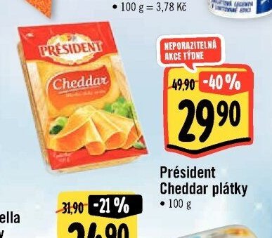 President Cheddar plátky