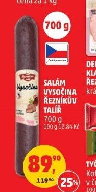 Salám Vysočina Řezníkův talíř