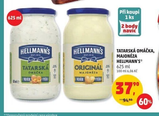 Tatarská omáčka, Majonéza Hellmann's 625 ml