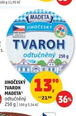 JIHOČESKÝ TVAROH MADETA 250 g