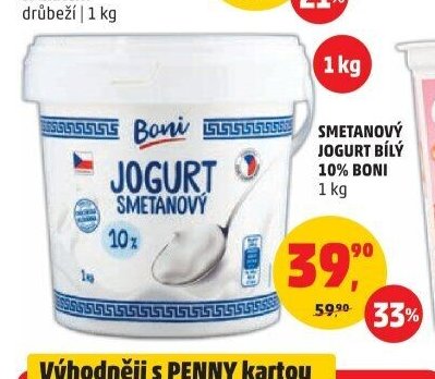 Smetanový jogurt bílý 10% Boni