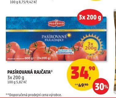 Pasírovaná rajčata Podravka
