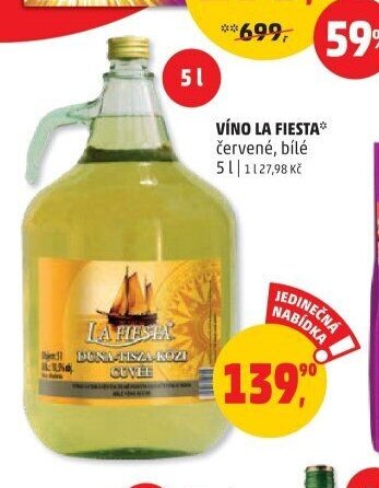 VÍNO LA FIESTA červené, bílé 5 l