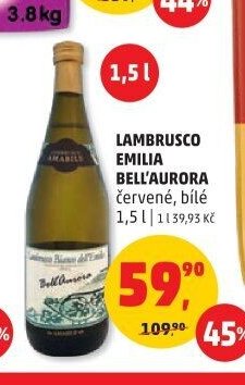 LAMBRUSCO EMILIA BELL'AURORA červené, bílé 1,5 l