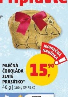 MLÉČNÁ ČOKOLÁDA ZLATÉ PRASÁTKO