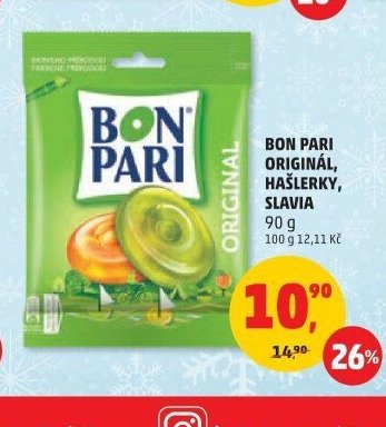 BON PARI ORIGINÁL, HAŠLERKY, SLAVIA