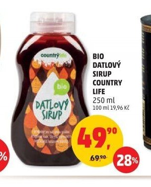 Bio datlový sirup Country Life