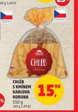 Chléb s kmínem Karlova Koruna