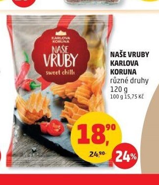 Naše Vruby Karlova Koruna různé druhy