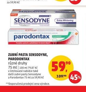 ZUBNÍ PASTA SENSODYNE, PARODONTAX