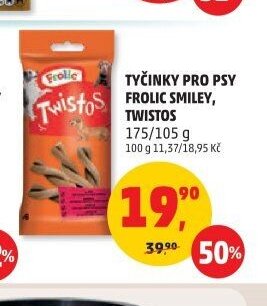 TYČINKY PRO PSY FROLIC SMILEY, TWISTOS