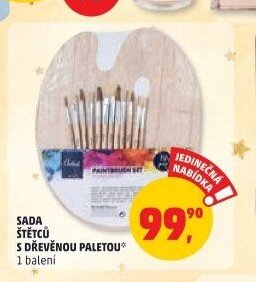 SADA ŠTĚTCŮ S DŘEVĚNOU PALETOU
