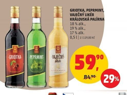 Griotka, Peprmint, Vaječný likér Královská palírna