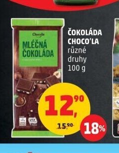 Čokoláda Choco'la různé druhy 100 g