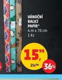 Vánoční balicí papír 4 m x 70 cm