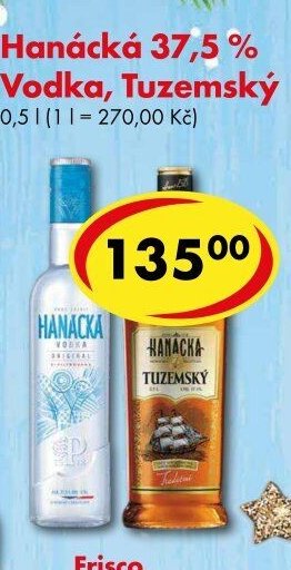 Hanácká 37,5 % Vodka, Tuzemský