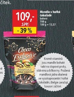 Mandle v hořké čokoládě