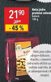 Kešu jádra pražená solená