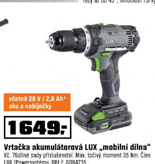 Aku vrtací šroubovák LUX Tools