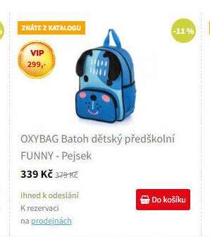 OXYBAG Batoh dětský předškolní FUNNY - Pejsek