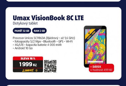 Umax VisionBook 8C LTE Dotykový tablet